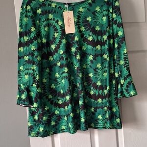 Green Floral Women's Top
